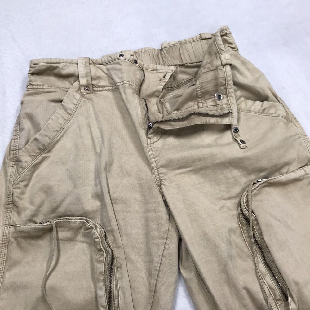 FREE PEOPLE We the Free Cant Compare Slouch Cargo Pant Women L(36x28) Khaki Tan - Picture 4 of 14